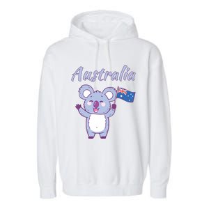 Australia Day Shirts Funny Koala Australian Flag Garment-Dyed Fleece Hoodie