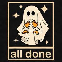 All Done Sign Language Speech Pathology Ghost Fall Halloween Ladies PosiCharge Tri-Blend Wicking Tank