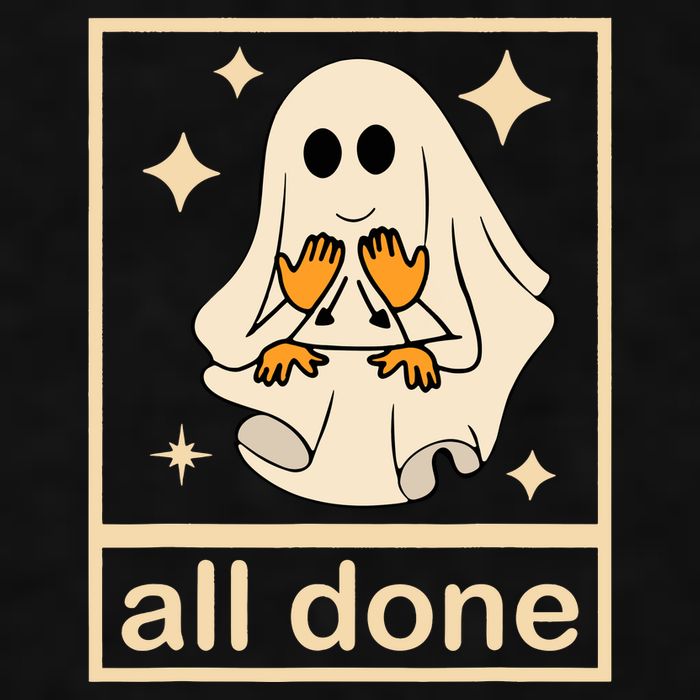 All Done Sign Language Speech Pathology Ghost Fall Halloween Ladies PosiCharge Tri-Blend Wicking Tank
