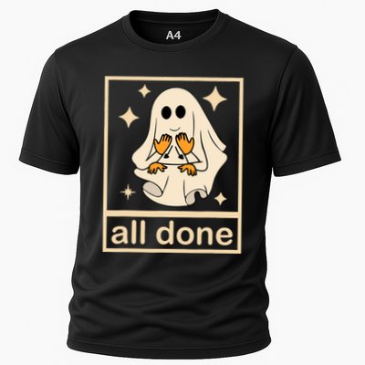 All Done Sign Language Speech Pathology Ghost Fall Halloween Performance Shirt