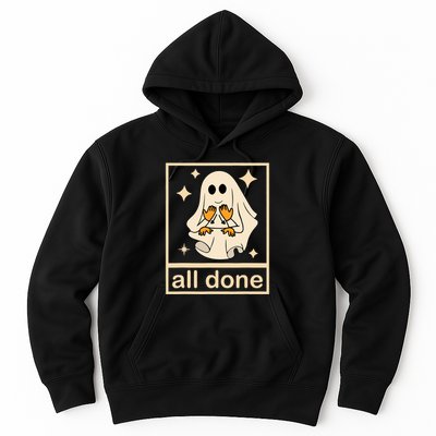 All Done Sign Language Speech Pathology Ghost Fall Halloween Hoodie