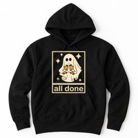 All Done Sign Language Speech Pathology Ghost Fall Halloween Hoodie