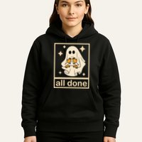 All Done Sign Language Speech Pathology Ghost Fall Halloween Hoodie