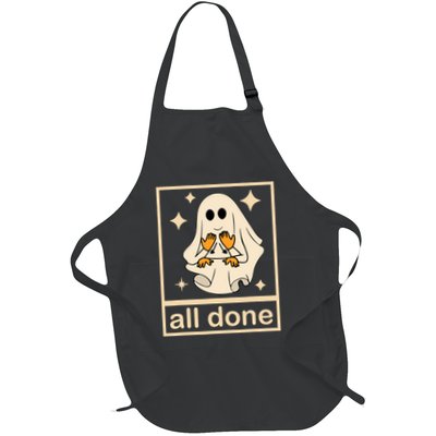 All Done Sign Language Speech Pathology Ghost Fall Halloween Apron
