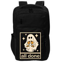 All Done Sign Language Speech Pathology Ghost Fall Halloween Impact Tech Backpack
