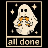 All Done Sign Language Speech Pathology Ghost Fall Halloween Backpack