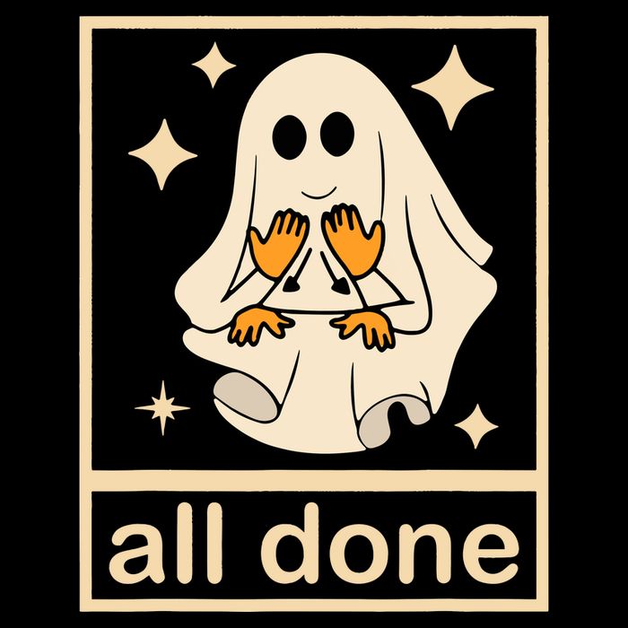 All Done Sign Language Speech Pathology Ghost Fall Halloween Backpack