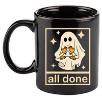All Done Sign Language Speech Pathology Ghost Fall Halloween 11oz C Handle Ceramic Mug