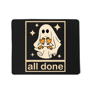 All Done Sign Language Speech Pathology Ghost Fall Halloween Mousepad