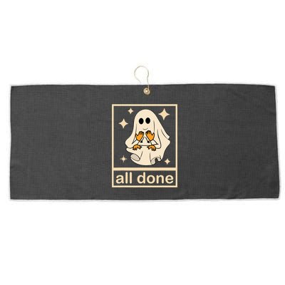 All Done Sign Language Speech Pathology Ghost Fall Halloween Large Microfiber Waffle Golf Towel
