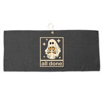 All Done Sign Language Speech Pathology Ghost Fall Halloween Large Microfiber Waffle Golf Towel