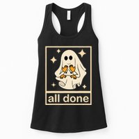 All Done Sign Language Speech Pathology Ghost Fall Halloween Womens Tank Top