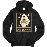 All Done Sign Language Speech Pathology Ghost Fall Halloween Tie Dye Hoodie