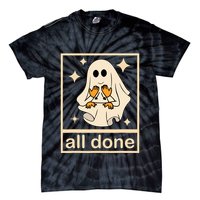 All Done Sign Language Speech Pathology Ghost Fall Halloween Tie-Dye T-Shirt