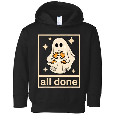 All Done Sign Language Speech Pathology Ghost Fall Halloween Toddler Hoodie