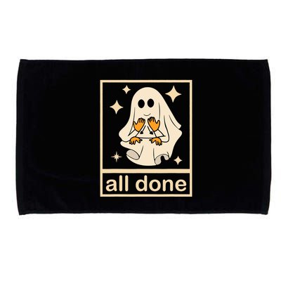 All Done Sign Language Speech Pathology Ghost Fall Halloween Microfiber Hand Towel