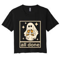All Done Sign Language Speech Pathology Ghost Fall Halloween Crop Top