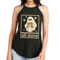All Done Sign Language Speech Pathology Ghost Fall Halloween Women's Perfect Tri Rocker Tank