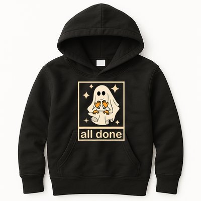 All Done Sign Language Speech Pathology Ghost Fall Halloween Kids Hoodie