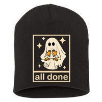 All Done Sign Language Speech Pathology Ghost Fall Halloween Short Acrylic Beanie