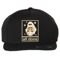 All Done Sign Language Speech Pathology Ghost Fall Halloween Wool Snapback Cap