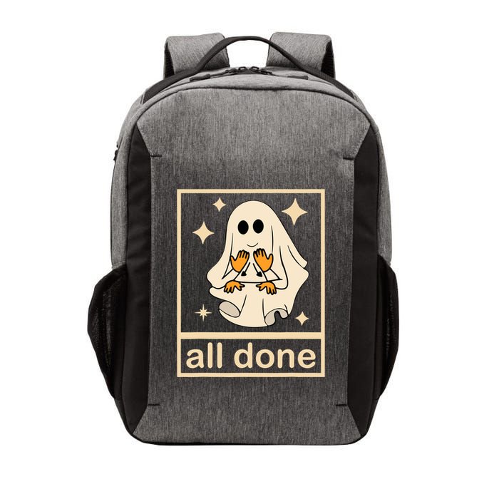 All Done Sign Language Speech Pathology Ghost Fall Halloween Vector Backpack