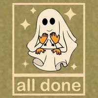 All Done Sign Language Speech Pathology Ghost Fall Halloween Garment-Dyed Women's Muscle Tee