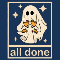 All Done Sign Language Speech Pathology Ghost Fall Halloween Infant Baby Jersey Bodysuit