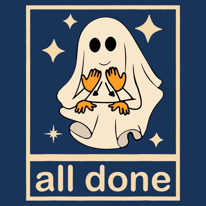 All Done Sign Language Speech Pathology Ghost Fall Halloween Infant Baby Jersey Bodysuit