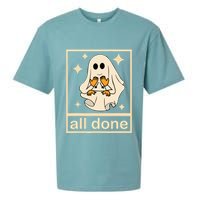 All Done Sign Language Speech Pathology Ghost Fall Halloween Sueded Cloud Jersey T-Shirt