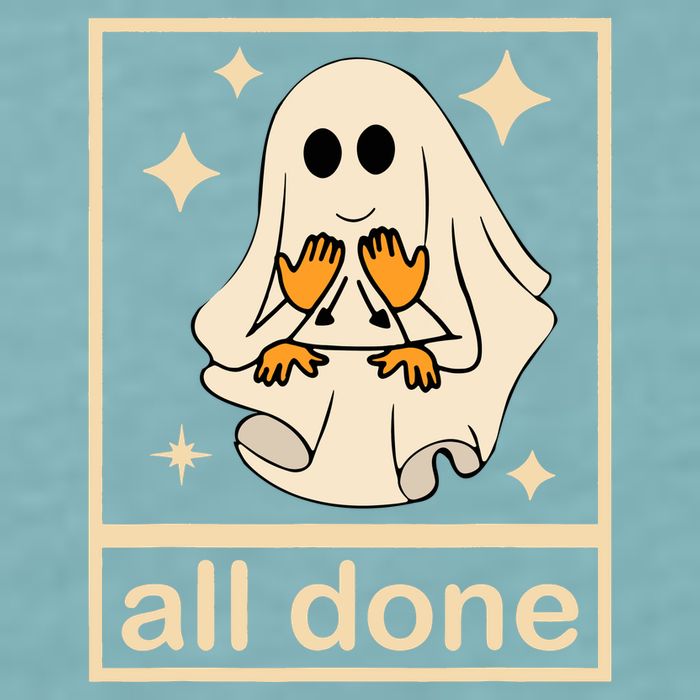 All Done Sign Language Speech Pathology Ghost Fall Halloween Sueded Cloud Jersey T-Shirt