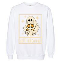 All Done Sign Language Speech Pathology Ghost Fall Halloween Garment-Dyed Sweatshirt