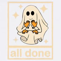 All Done Sign Language Speech Pathology Ghost Fall Halloween Garment-Dyed Sweatshirt