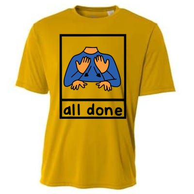 All Done Sign Language Speech Pathology Aac Sped Teacher Cooling Performance Crew T-Shirt