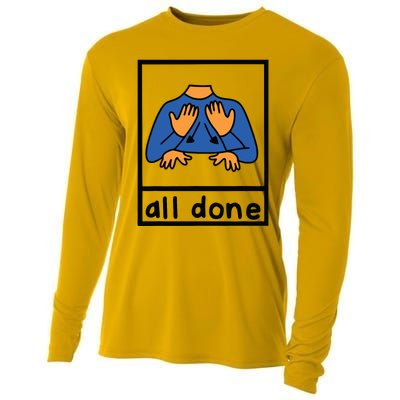 All Done Sign Language Speech Pathology Aac Sped Teacher Cooling Performance Long Sleeve Crew