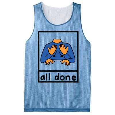 All Done Sign Language Speech Pathology Aac Sped Teacher Mesh Reversible Basketball Jersey Tank