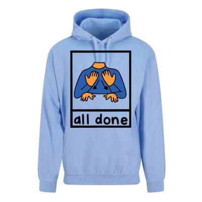 All Done Sign Language Speech Pathology Aac Sped Teacher Unisex Surf Hoodie