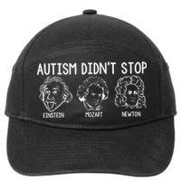 Autism Didn't Stop Einstein Mozart Newton Autism Awareness 7-Panel Snapback Hat