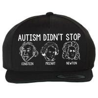 Autism Didn't Stop Einstein Mozart Newton Autism Awareness Wool Snapback Cap