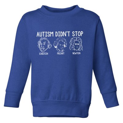 Autism Didn't Stop Einstein Mozart Newton Autism Awareness Toddler Sweatshirt