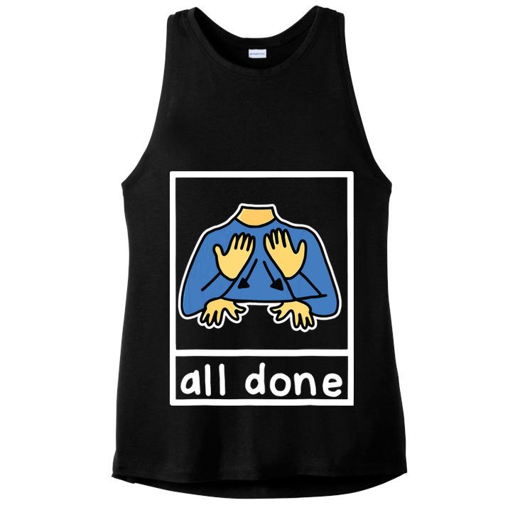 All Done Sign Language Ladies PosiCharge Tri-Blend Wicking Tank