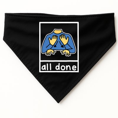 All Done Sign Language USA-Made Doggie Bandana