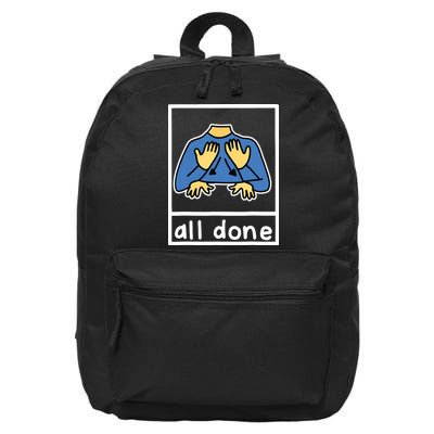 All Done Sign Language 16 in Basic Backpack
