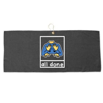 All Done Sign Language Large Microfiber Waffle Golf Towel