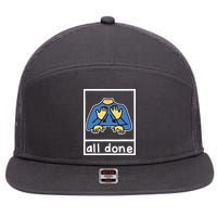All Done Sign Language 7 Panel Mesh Trucker Snapback Hat