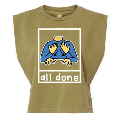 All Done Sign Language Garment-Dyed Women's Muscle Tee