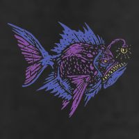 Anglerfish Deep Sea Creatures Sea Monster Angler Fish 7 Panel Mesh Trucker Snapback Hat