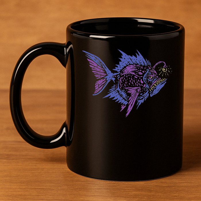 Anglerfish Deep Sea Creatures Sea Monster Angler Fish 11oz C Handle Ceramic Mug