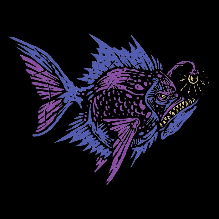 Anglerfish Deep Sea Creatures Sea Monster Angler Fish Drawstring Bag