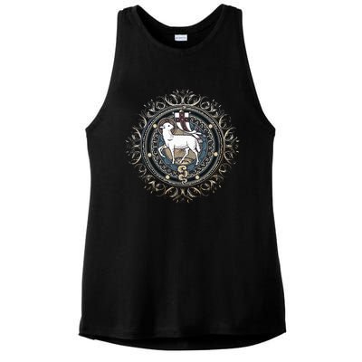 Agnus Dei Sanctus Traditional Latin Mass Catholic Ladies PosiCharge Tri-Blend Wicking Tank